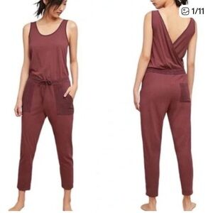 T.La from Anthropologie Jumpsuit - Burgundy
